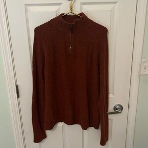 Banana Republic Quarter Zip Pullover. Size Large. Color: Maroon Red